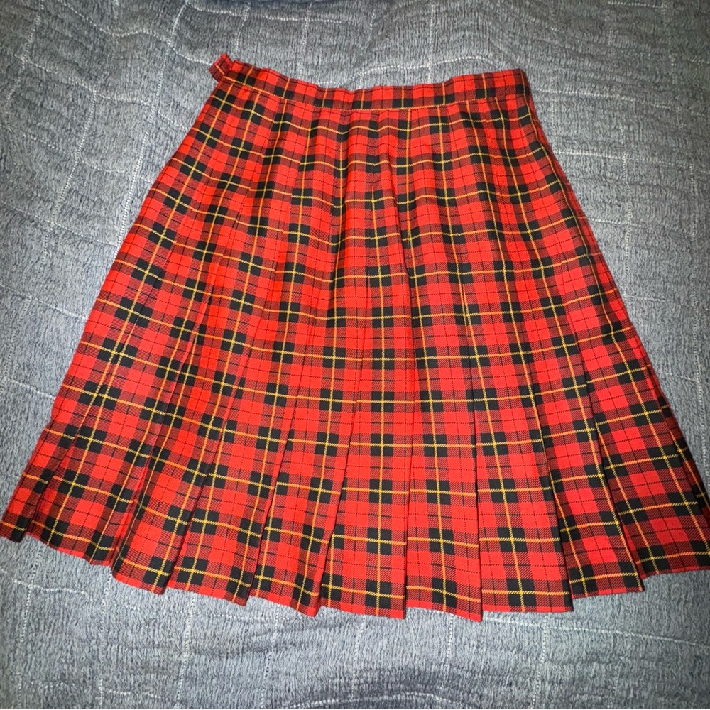 Vintage High Waist Plaid Skirt